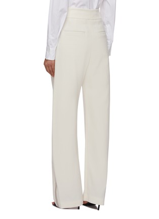 Back View - Click To Enlarge - BRUNELLO CUCINELLI - Buckled Waist Strap Pleated Cotton Trousers