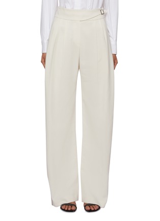 Main View - Click To Enlarge - BRUNELLO CUCINELLI - Buckled Waist Strap Pleated Cotton Trousers