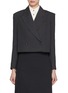 Main View - Click To Enlarge - BRUNELLO CUCINELLI - Cropped Double Breasted Virgin Wool Blend Blazer