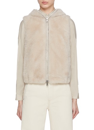 Main View - Click To Enlarge - BRUNELLO CUCINELLI - Reversible Cashmere Goat Fur Puffer Vest