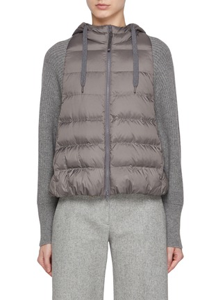 Main View - Click To Enlarge - BRUNELLO CUCINELLI - Monili Zipper Feather Puffer Jacket