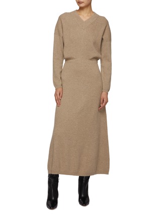 Figure View - Click To Enlarge - BRUNELLO CUCINELLI - Ribbed Cashmere Dress