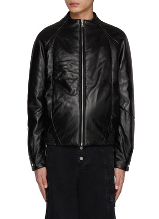 Main View - Click To Enlarge - _J.L-A.L_ - Stand Collar Leather Bomber Jacket