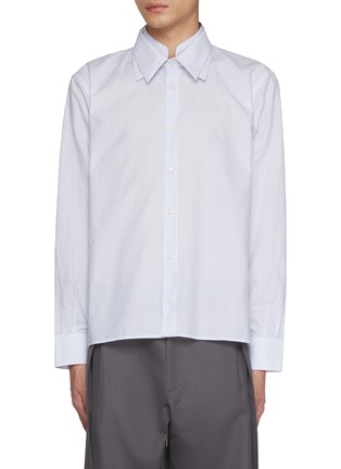 Main View - Click To Enlarge - _J.L-A.L_ - Quant Triple Collar Striped Cotton Shirt