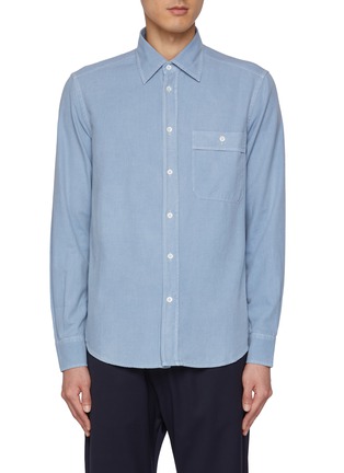 Main View - Click To Enlarge - BARENA - Point Collar Chest Pocket Cotton Shirt