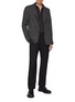 Figure View - Click To Enlarge - BARENA - Single Breasted Notch Lapel Checkered Wool Blazer