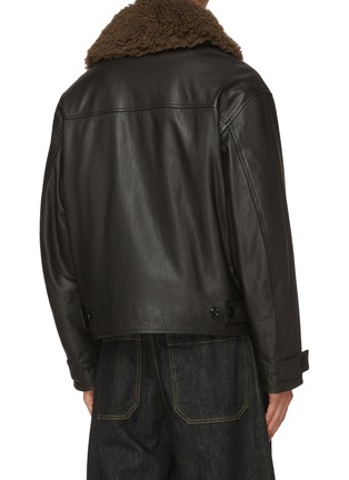 Back View - Click To Enlarge - LEMAIRE - Shearling Collar Quilted Leather Blouson Jacket