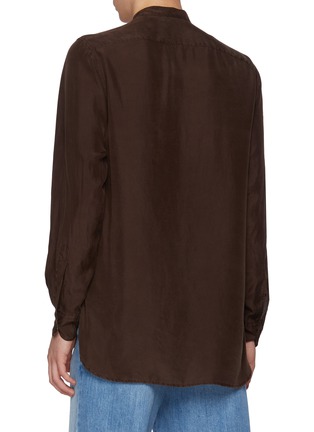 Back View - Click To Enlarge - BARENA - Band Collar Silk Pullover Ciospa Shirt