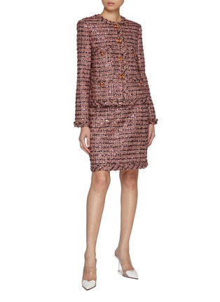 Figure View - Click To Enlarge - ST. JOHN - Metallic Eyelash Tweed Jacket