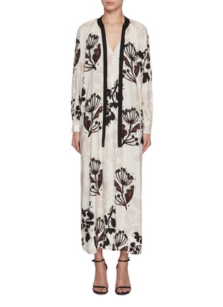 Main View - Click To Enlarge - ST. JOHN - Floral Jacquard Maxi Dress