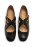 Detail View - Click To Enlarge - SAM EDELMAN - Anna Criss Cross Leather Ballerina Flats