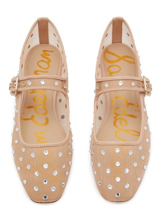 Detail View - Click To Enlarge - SAM EDELMAN - Michaela Mesh Strass Mary Jane Flats