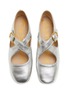 Detail View - Click To Enlarge - SAM EDELMAN - Anna Criss Cross Leather Ballerina Flats