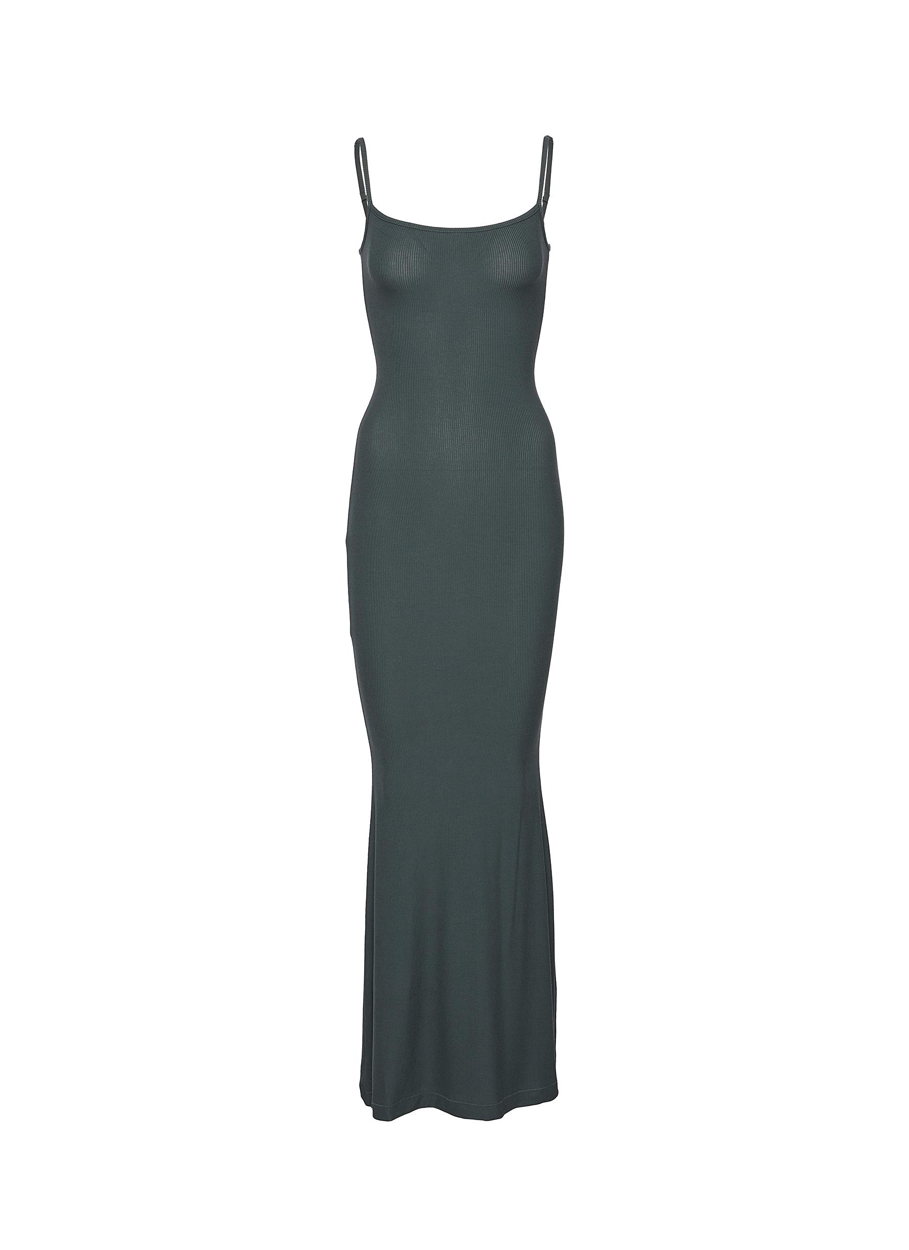 SKIMS Soft outlet Lounge Ribbed Slip Long Maxi Dress Green