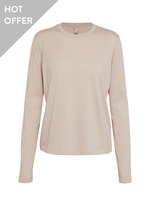 売れ筋商品|||ラッキーブランド カットソー トップス レディース Women's Cloud Long-Sleeve T-Shirt Cream and it_ カットソー レディース 5分袖 綿 白 日本製 秋 春