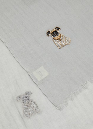 Detail View - Click To Enlarge - CITRUS - Sparkle Pug Wool Cashmere Scarf