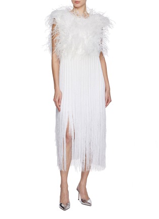 Figure View - Click To Enlarge - SHARON WAUCHOB - Ros Feathered Silk Dress