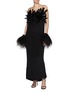 Figure View - Click To Enlarge - SHARON WAUCHOB - Braid Feather Silk Band Dress