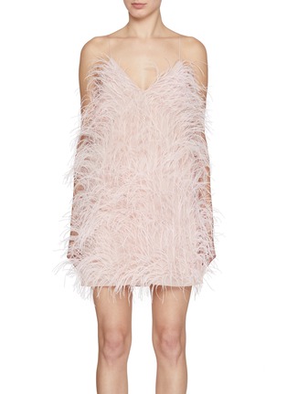 Main View - Click To Enlarge - SHARON WAUCHOB - Anvers Feather Silk Mini Dress