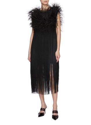 Figure View - Click To Enlarge - SHARON WAUCHOB - Ros Feathered Silk Dress