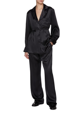 SACAI | Contrast Lapel Double Breasted Cotton Blazer | Women SACAI | Contrast Lapel Double Breasted Cotton Blazer | Women