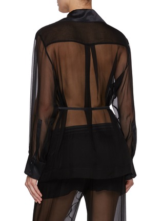 Back View - Click To Enlarge - SHARON WAUCHOB - Bretagne Contrast Silk Pyjama Jacket