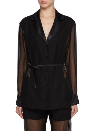 【sacai】Contrast Lapel Double Breasted Cotton Blazer SACAI | Contrast Lapel Double Breasted Cotton Blazer | Women