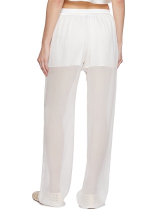 Back View - Click To Enlarge - SHARON WAUCHOB - Tuileries Sheer-Bottom Elasticated Silk Pants