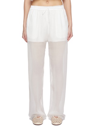 Main View - Click To Enlarge - SHARON WAUCHOB - Tuileries Sheer-Bottom Elasticated Silk Pants