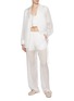 Figure View - Click To Enlarge - SHARON WAUCHOB - Tuileries Sheer-Bottom Elasticated Silk Pants