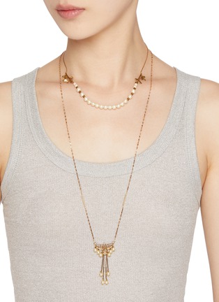 Figure View - Click To Enlarge - MONSHIRO - Cotton Pearl Water Bubbleshort Necklace