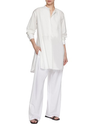 Figure View - Click To Enlarge - THE ROW - Hari Collarless Cotton Shirt