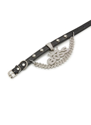 Detail View - Click To Enlarge - VENNA - Medium Boss Pet Collar — Black/Silver