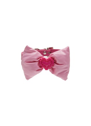 Main View - Click To Enlarge - VENNA - Small Puffy Bow Heart Pet Collar — Pink