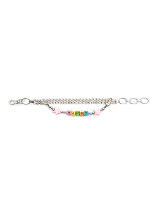 Detail View - Click To Enlarge - VENNA - Small Happy Double Chain Pet Collar — Silver