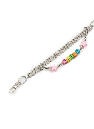 Detail View - Click To Enlarge - VENNA - Small Happy Double Chain Pet Collar — Silver