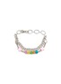 Main View - Click To Enlarge - VENNA - Small Happy Double Chain Pet Collar — Silver