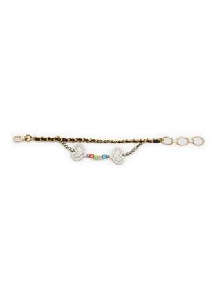 Detail View - Click To Enlarge - VENNA - Small Love Double Chain Pet Collar — Gold