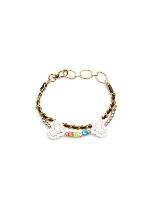 Main View - Click To Enlarge - VENNA - Small Love Double Chain Pet Collar — Gold