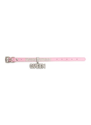 Detail View - Click To Enlarge - VENNA - Extra Small Queen Pet Collar — Pink/Silver