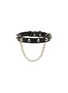 Main View - Click To Enlarge - VENNA - Small Studded Faux Pearl Chain Pet Collar — Black