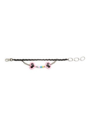 Detail View - Click To Enlarge - VENNA - Extra Small Love Double Chain Pet Collar — Black