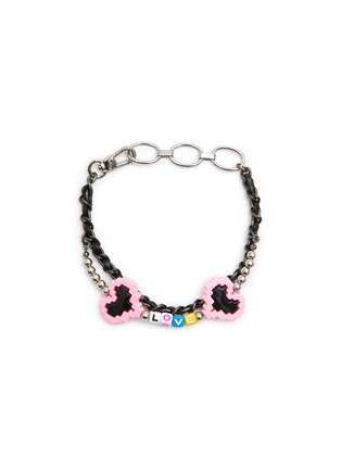 Main View - Click To Enlarge - VENNA - Extra Small Love Double Chain Pet Collar — Black