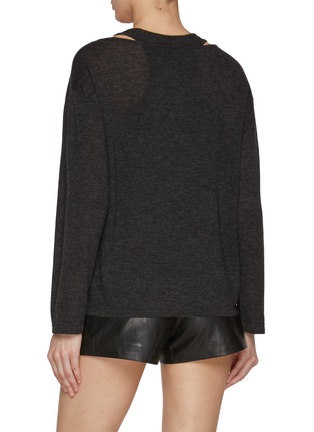 Back View - Click To Enlarge - MO&CO. - Long Sleeve Layering Wool Sweater