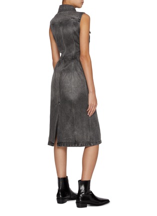 Back View - Click To Enlarge - MO&CO. - Sleeveless Dark Wash Denim Dress