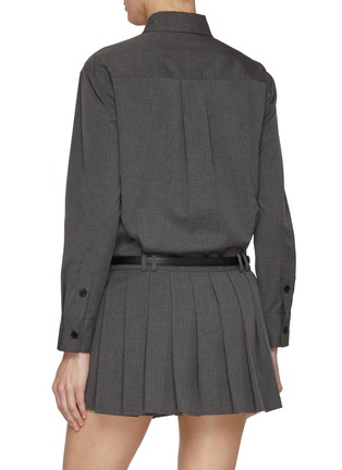 Back View - Click To Enlarge - MO&CO. - Belted Shirt Dress