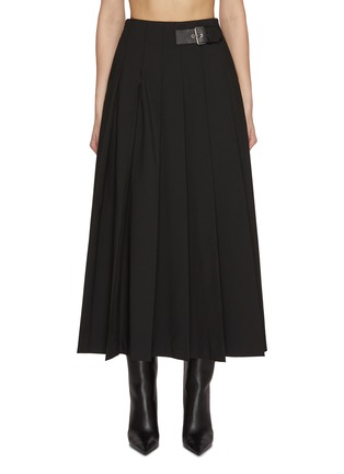 Main View - Click To Enlarge - MO&CO. - Buckled Strap Long Flare Skirt