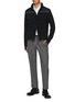 Figure View - Click To Enlarge - MONCLER - Micro Pile Melange Zip Up Cardigan