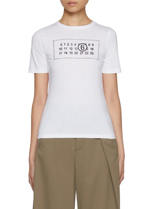 Main View - Click To Enlarge - MM6 MAISON MARGIELA - Numeric Cotton Jersey T-Shirt