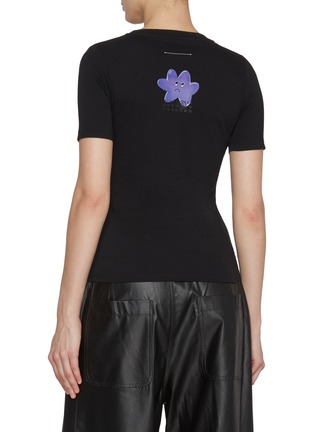 Back View - Click To Enlarge - MM6 MAISON MARGIELA - Star Printed Cotton T-shirt